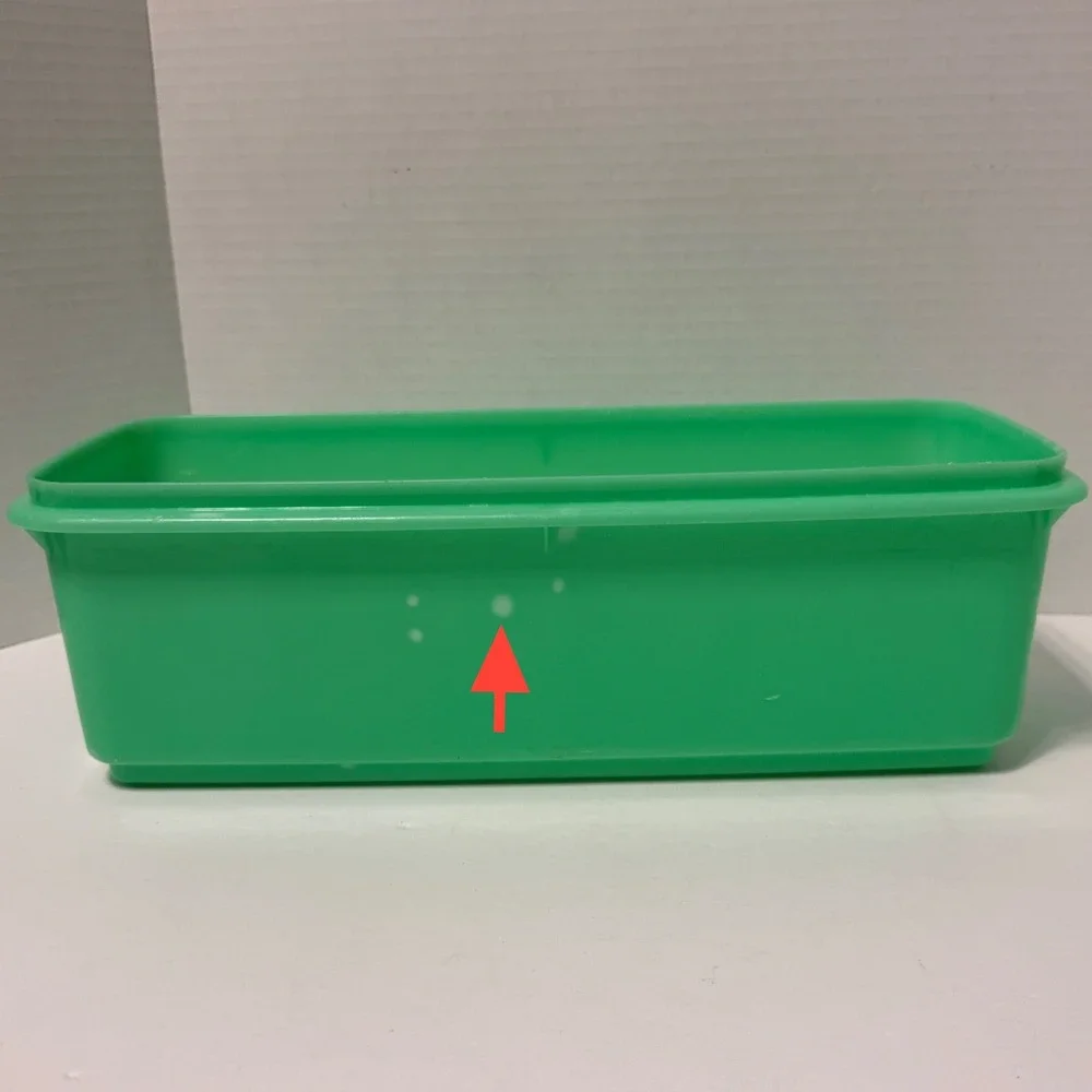 Vintage Tupperware 782-5 Mint Green Rectangular Storage Bin Made in USA Jadeite